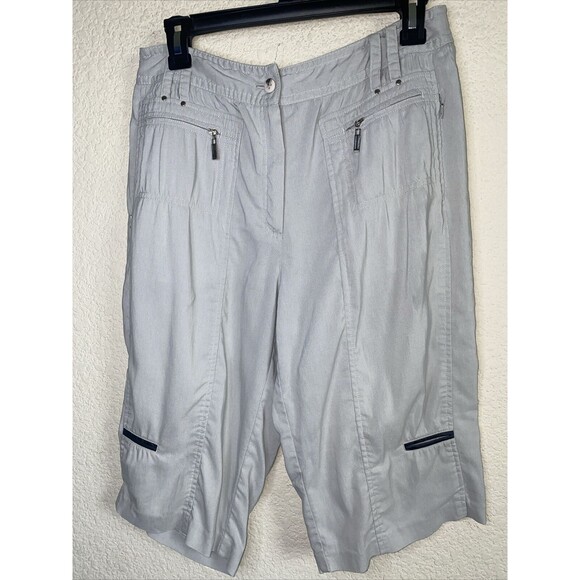 Jamie Sadock Gray capri Mid Rise Pull On Golf Cargo Pockets 6 athletic - Picture 1 of 11